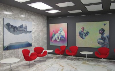 Laura Covaci’s Paintings at UTI Business Center. Bucharest, Romania
